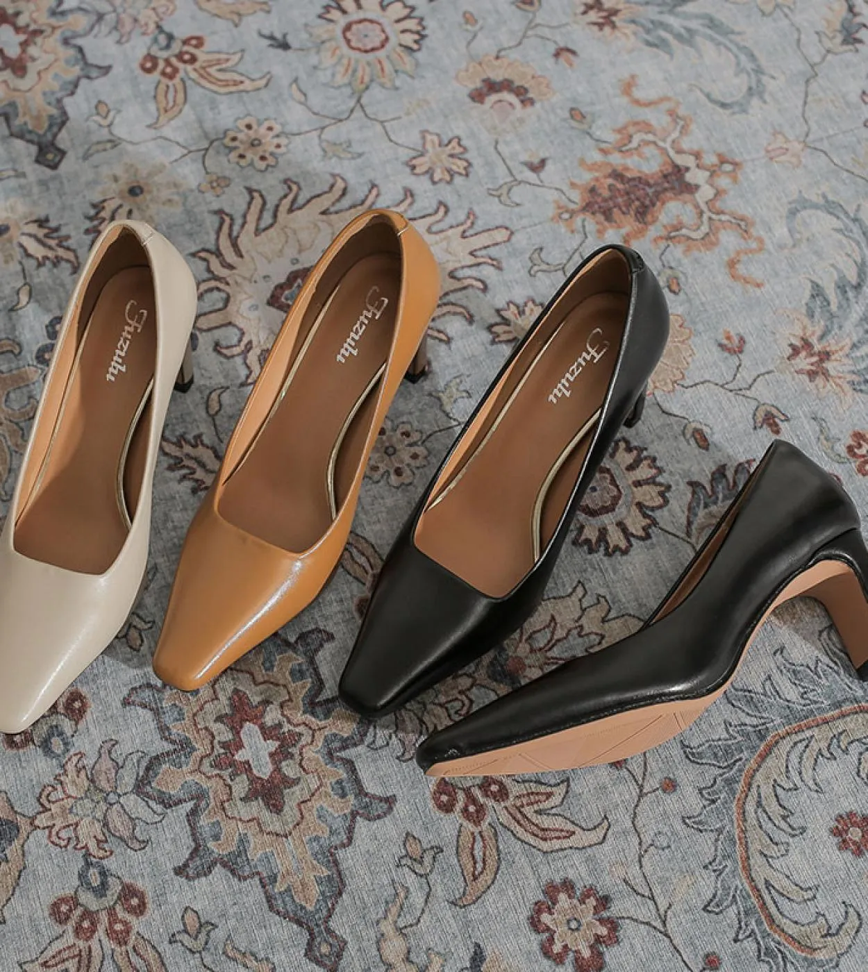 2022 Donne 5 cm Tacchi alti Décolleté in pelle Lady Office Retro Tacchi bassi a blocchi Ragazze Fetish Metallo Matrimonio Sposa