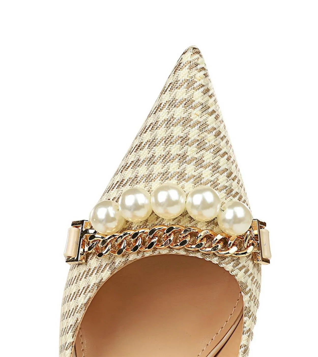 2023 Donna 75cm 95cm Tacchi alti scozzesi Décolleté carini Matrimonio Tacchi bassi medi Lady Pearl Scarpins Stiletto Event Par