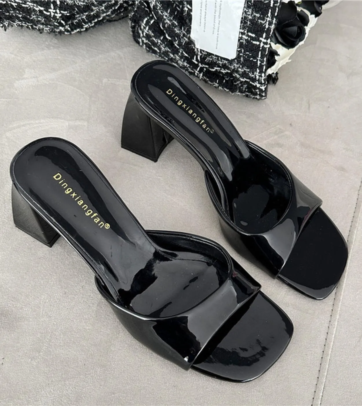 2023 Donne Tacchi Bassi Presentazioni Aziende Produttrici Giochi Tacchi Alti 8 cm Ciabatte In Pelle Da Donna Slip On Pantofole D