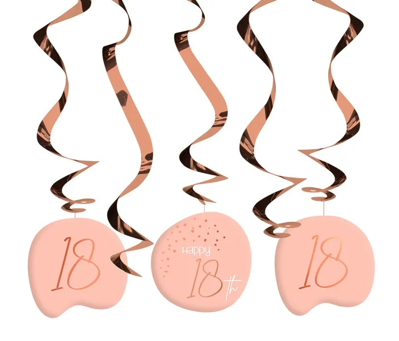 5 spirali 18° compleanno rosa oro