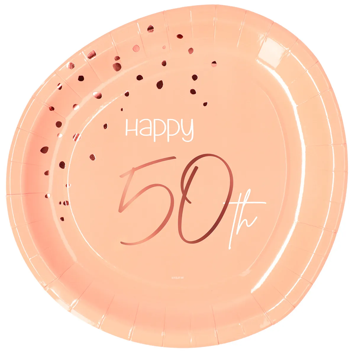 50 ° compleanno 8 piatti di carta Elegante blush in oro rosa