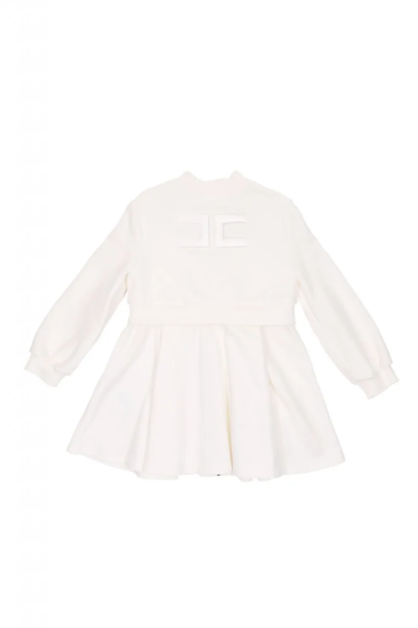 Abito in felpa full zip con logo PANNA CHIARO