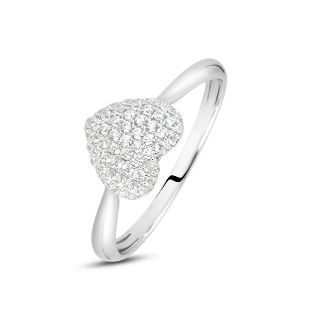 Anello Fantasia Cuore Claire Oro Bianco 375/1000 Cubic Zirconia Bianco 1417725