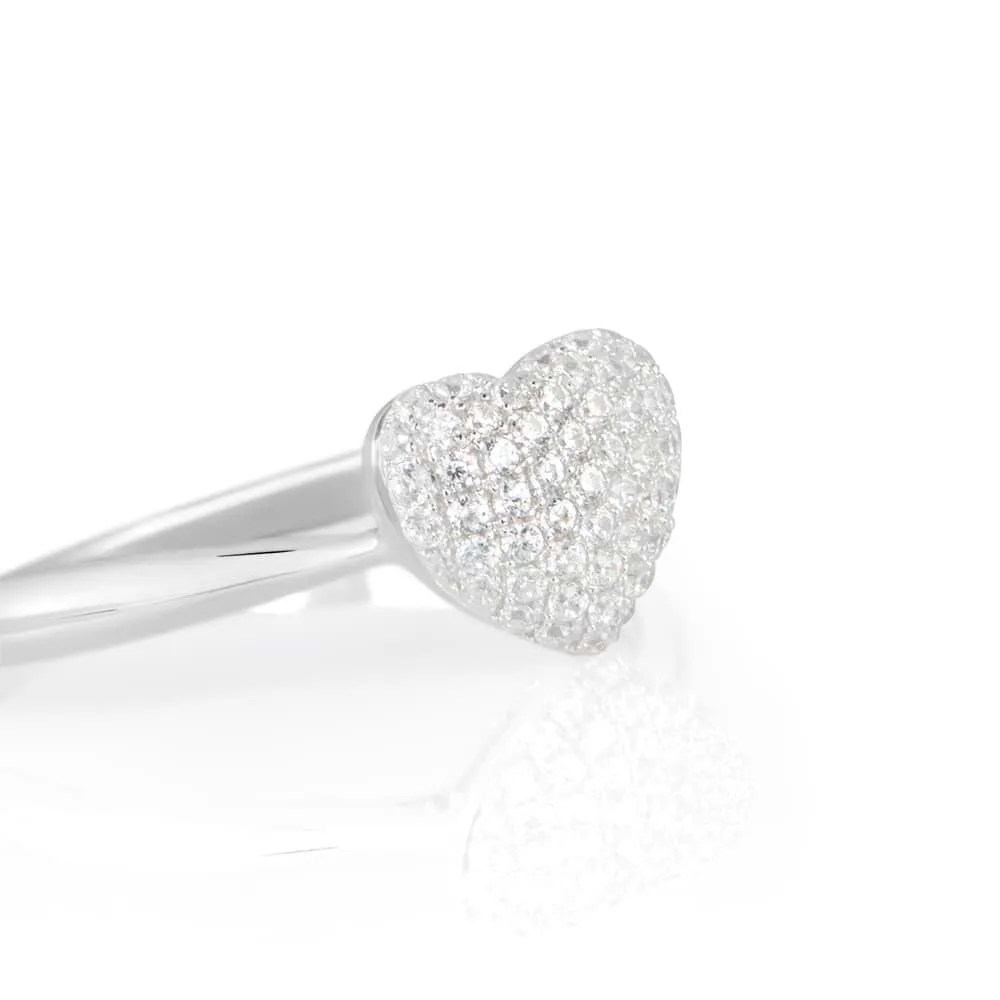 Anello Fantasia Cuore Claire Oro Bianco 375/1000 Cubic Zirconia Bianco 1417725