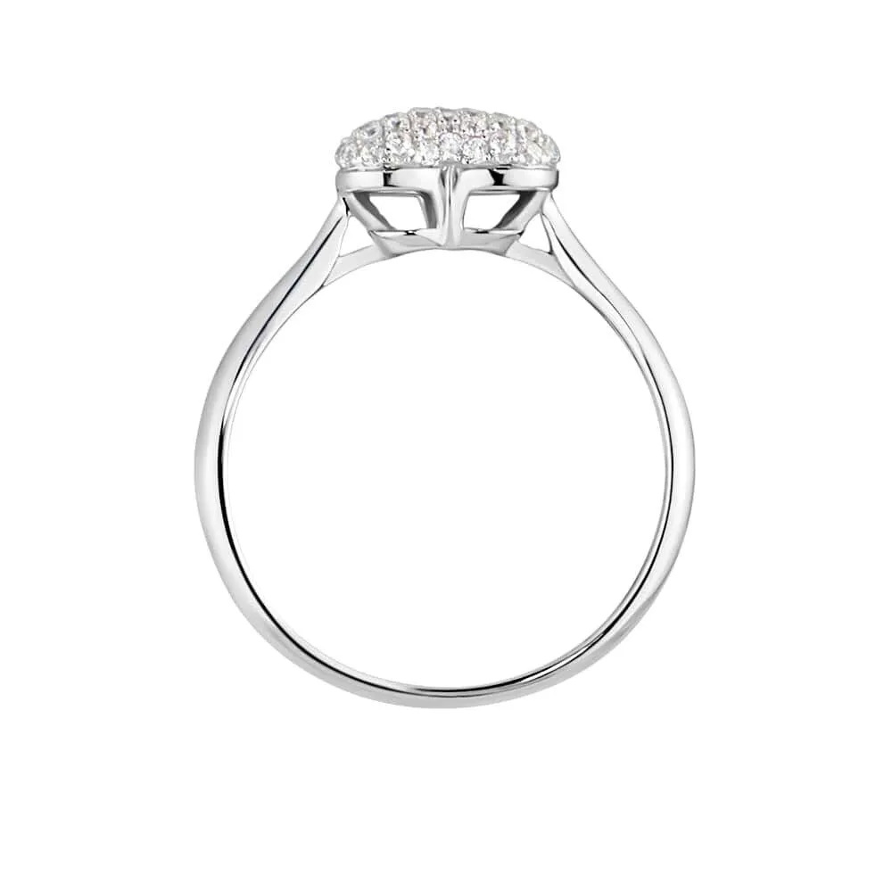 Anello Fantasia Cuore Claire Oro Bianco 375/1000 Cubic Zirconia Bianco 1417725
