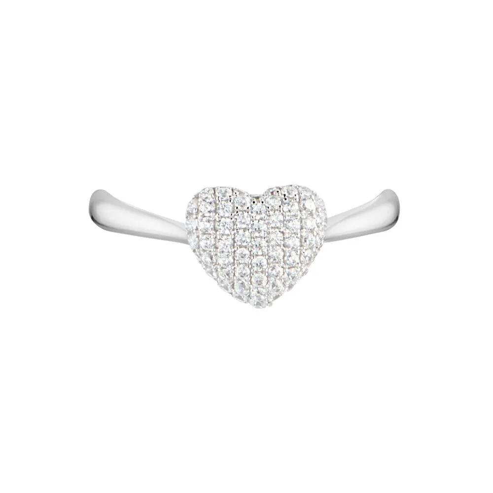 Anello Fantasia Cuore Claire Oro Bianco 375/1000 Cubic Zirconia Bianco 1417725