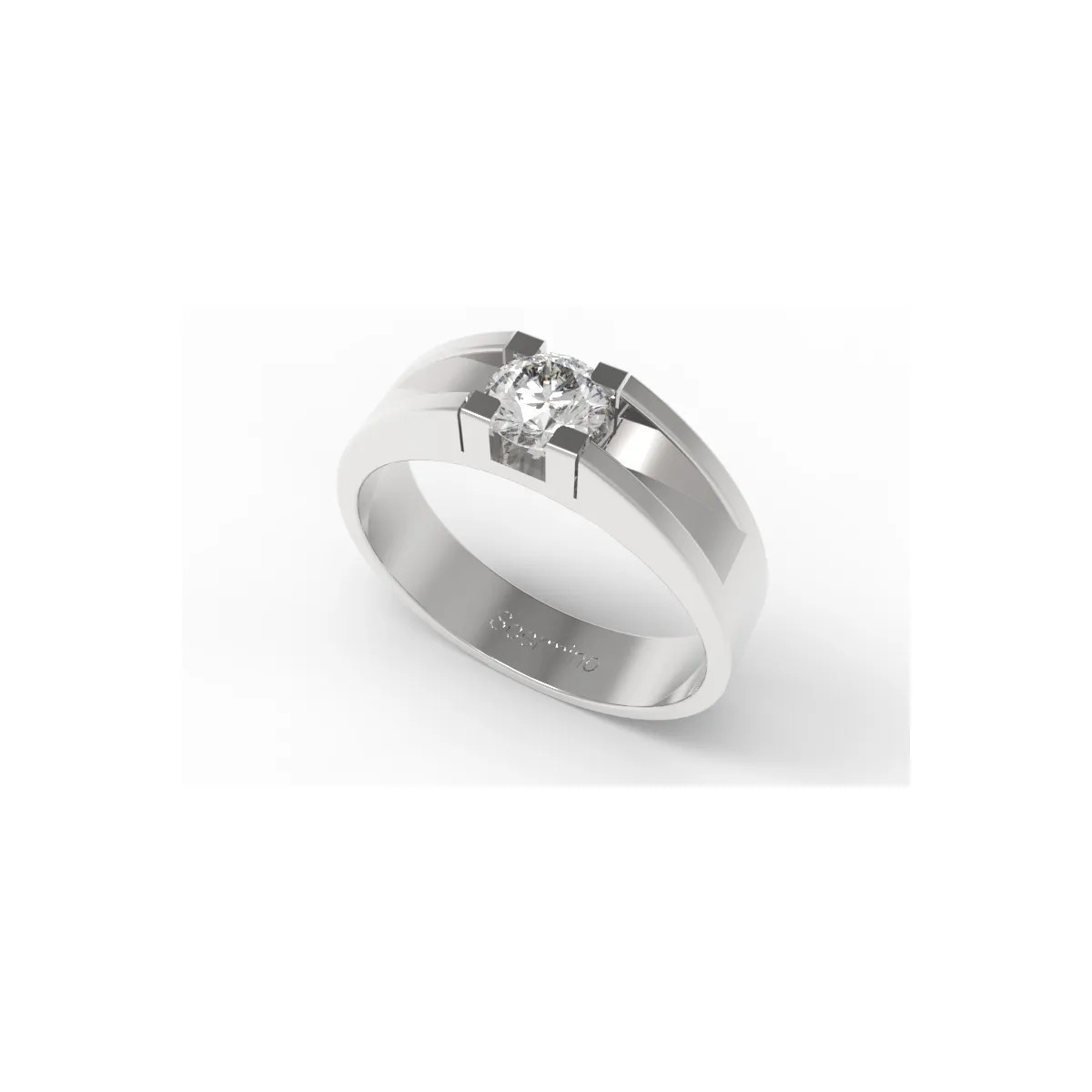 Anello Fidanzamento Oro Bianco 18k con diamante 0.90 carati SG52142