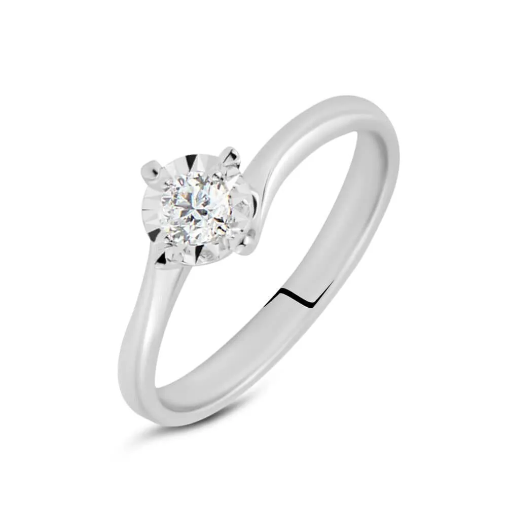 Anello Solitario Valentino Diamotion Oro Bianco 750/1000 Diamante Bianco 0,2 ct 1670192