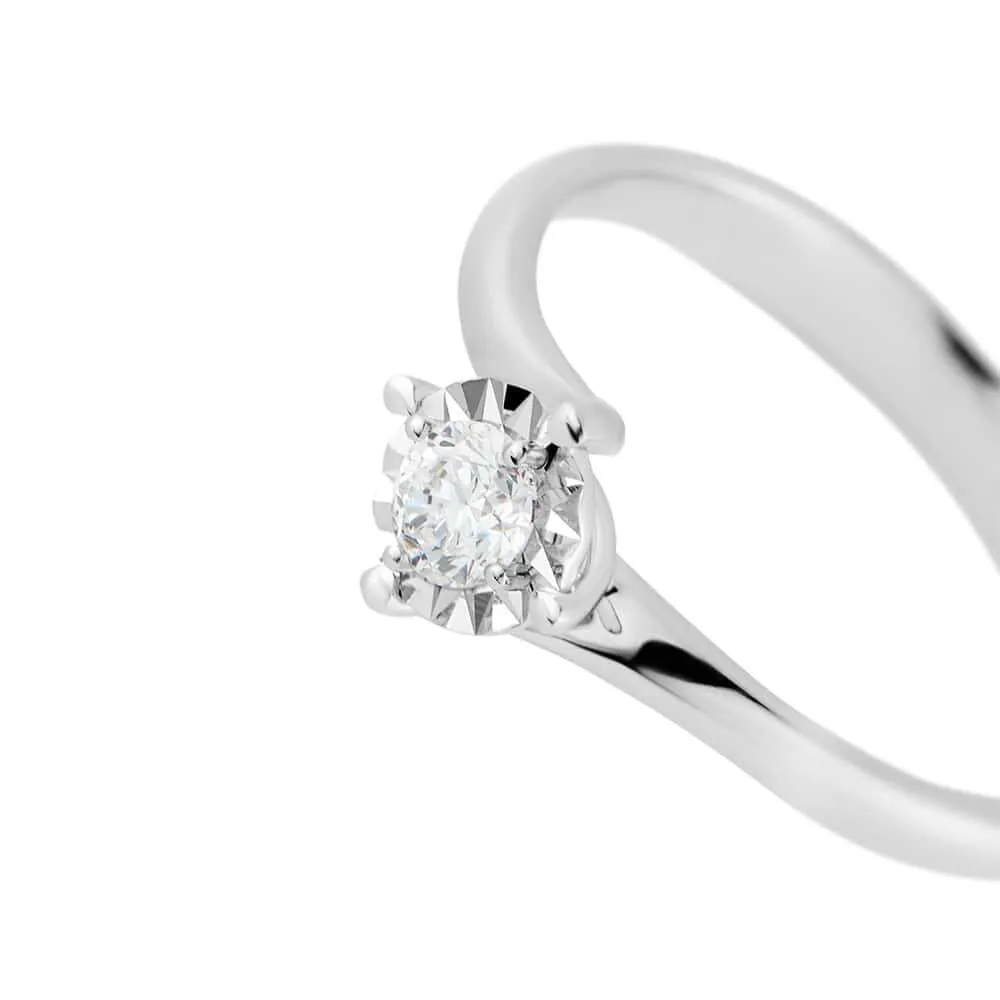 Anello Solitario Valentino Diamotion Oro Bianco 750/1000 Diamante Bianco 0,2 ct 1670192