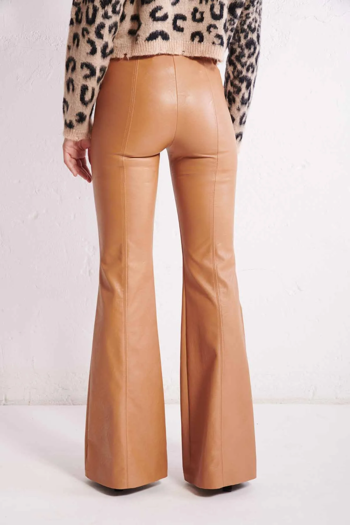 ANIYE BY Pantalone svasato in ecopelle Tati