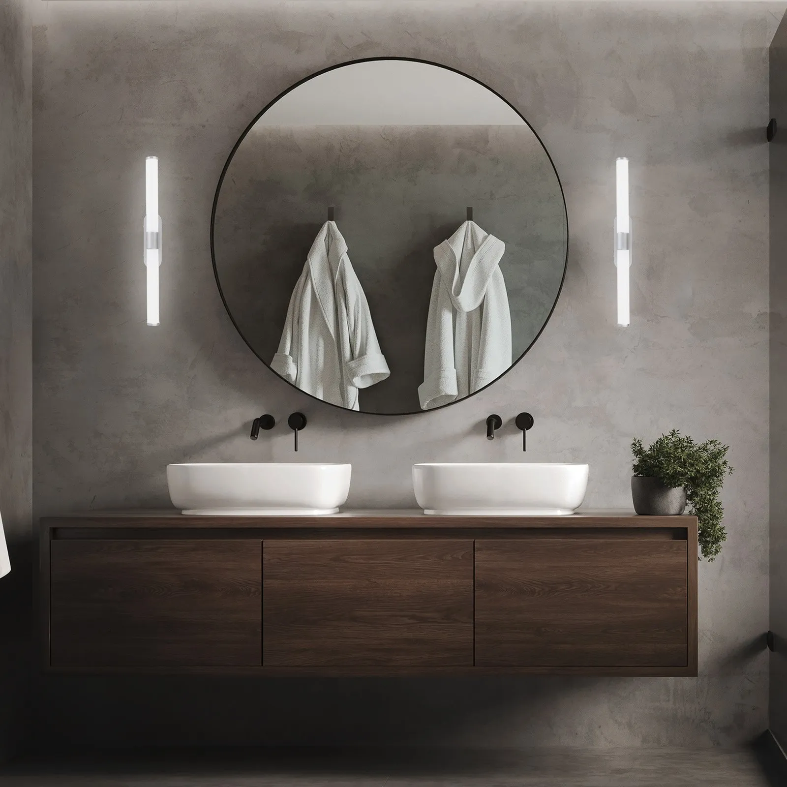Applique LED Runt IP44 diretta 4.000K cromo satin