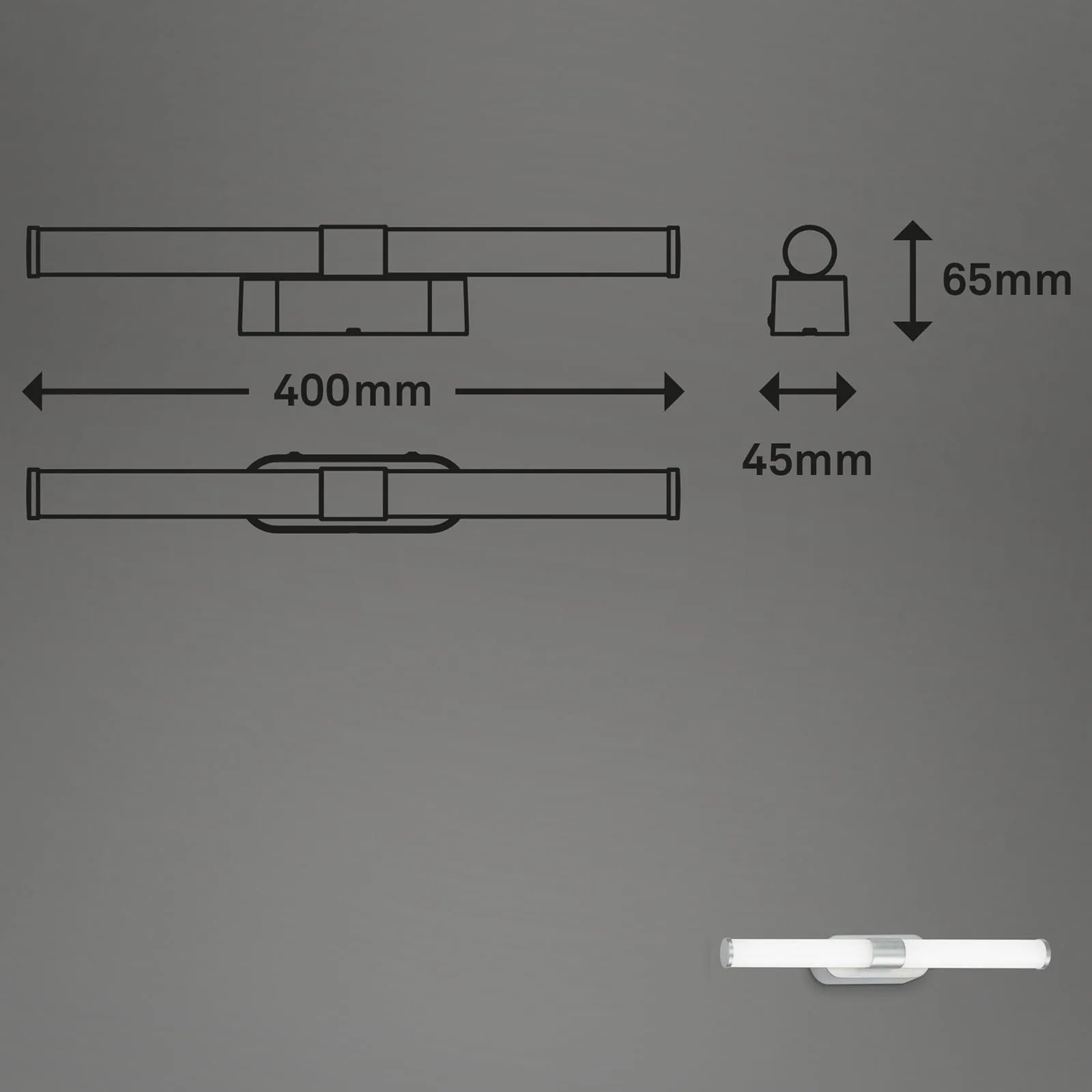 Applique LED Runt IP44 diretta 4.000K cromo satin