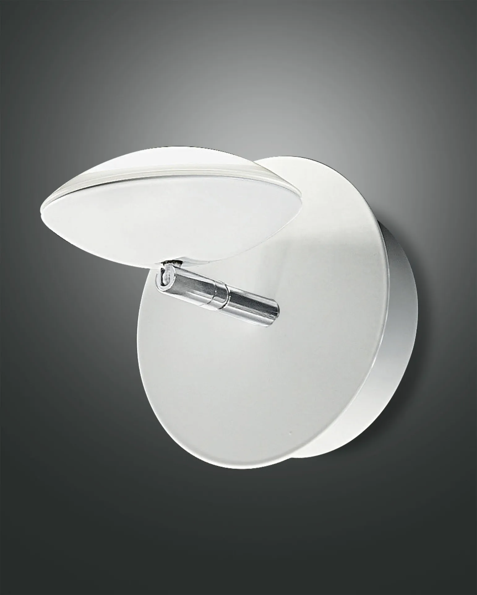 Applique Moderna Bianca Diffusore Disco Led 8w Orientabile Hale Fabas