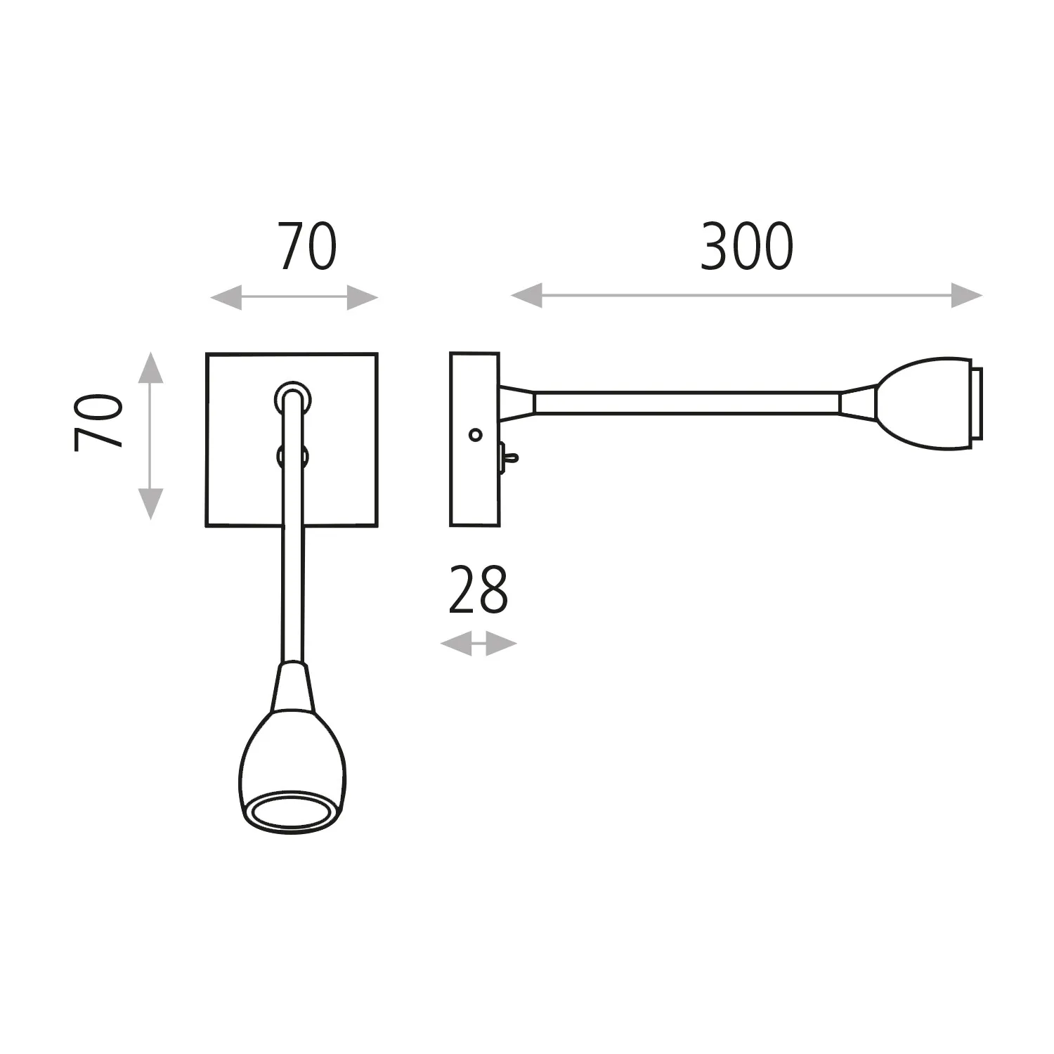 Applique Nichel Flex Spot Led 3w con Braccio Orientabile ACB