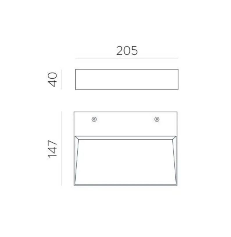 Applique Rettangolo Bianco Monoemissione Led Decorativo Brick L20,5cm ACB