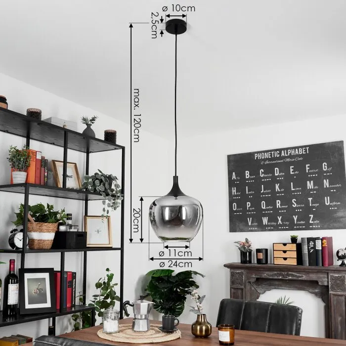 Azurara Lampadario a sospensione Nero, 1-Luce