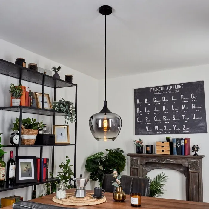 Azurara Lampadario a sospensione Nero, 1-Luce