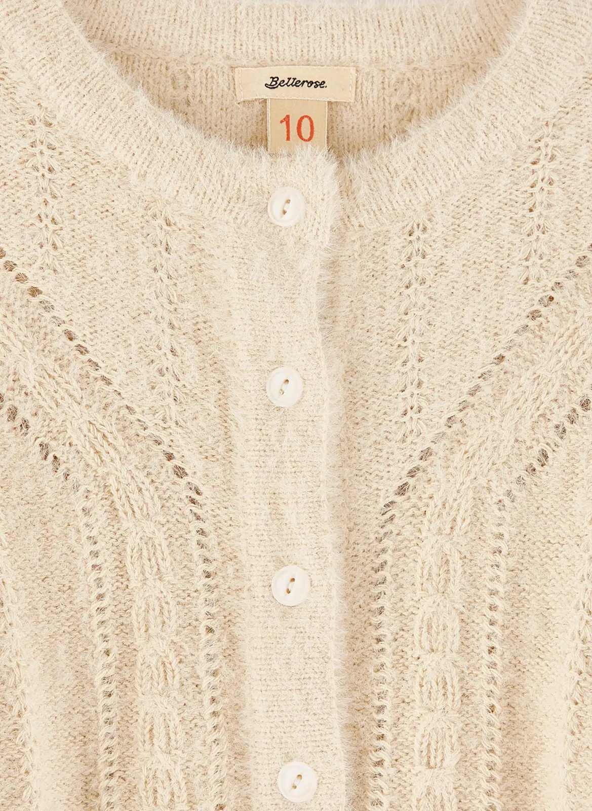  BELLEROSE   GOLTER - Cardigan diritto traforato | Beige