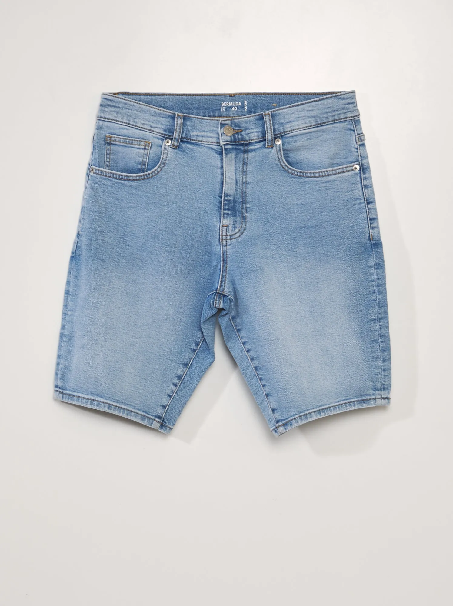 Bermuda in jeans con 5 tasche - BLU