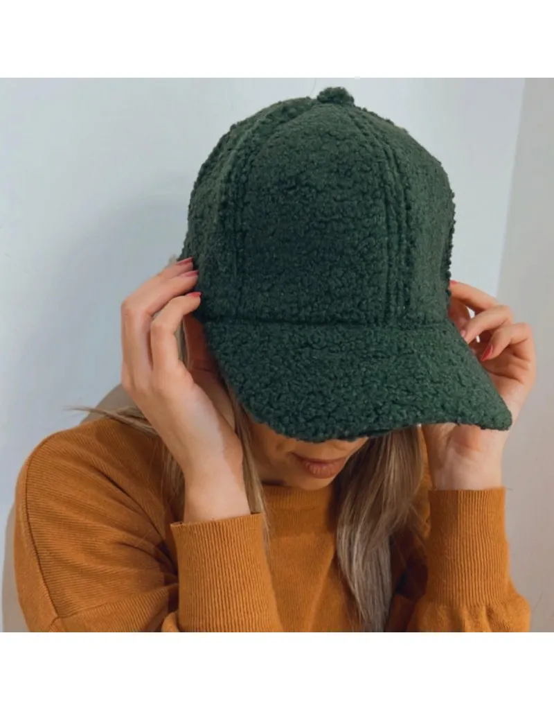 BERRETTO IN PILE SHERPA VERDE