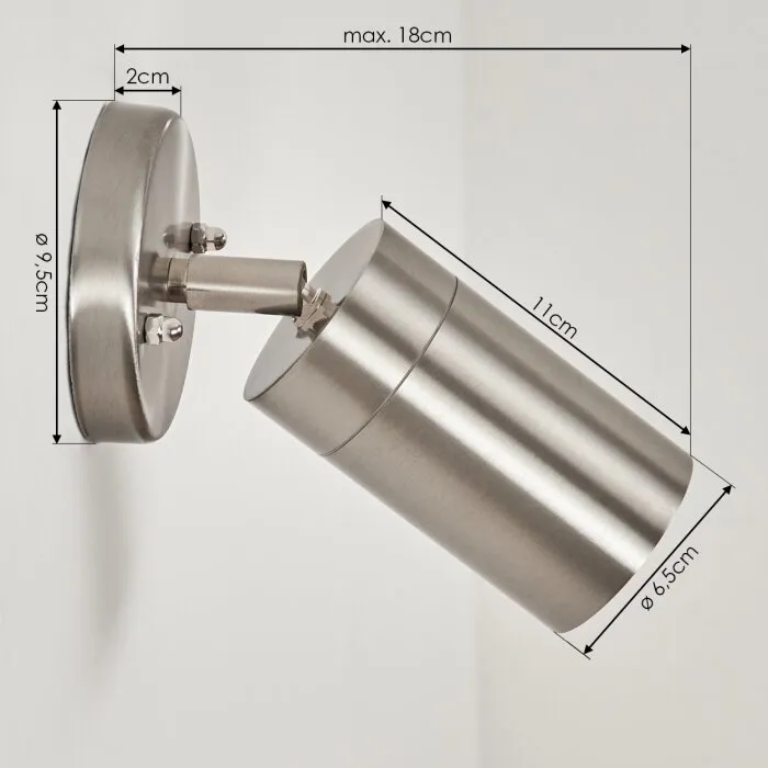 Bessiebelle Applique da esterno Acciaio inox, Bianco, 1-Luce