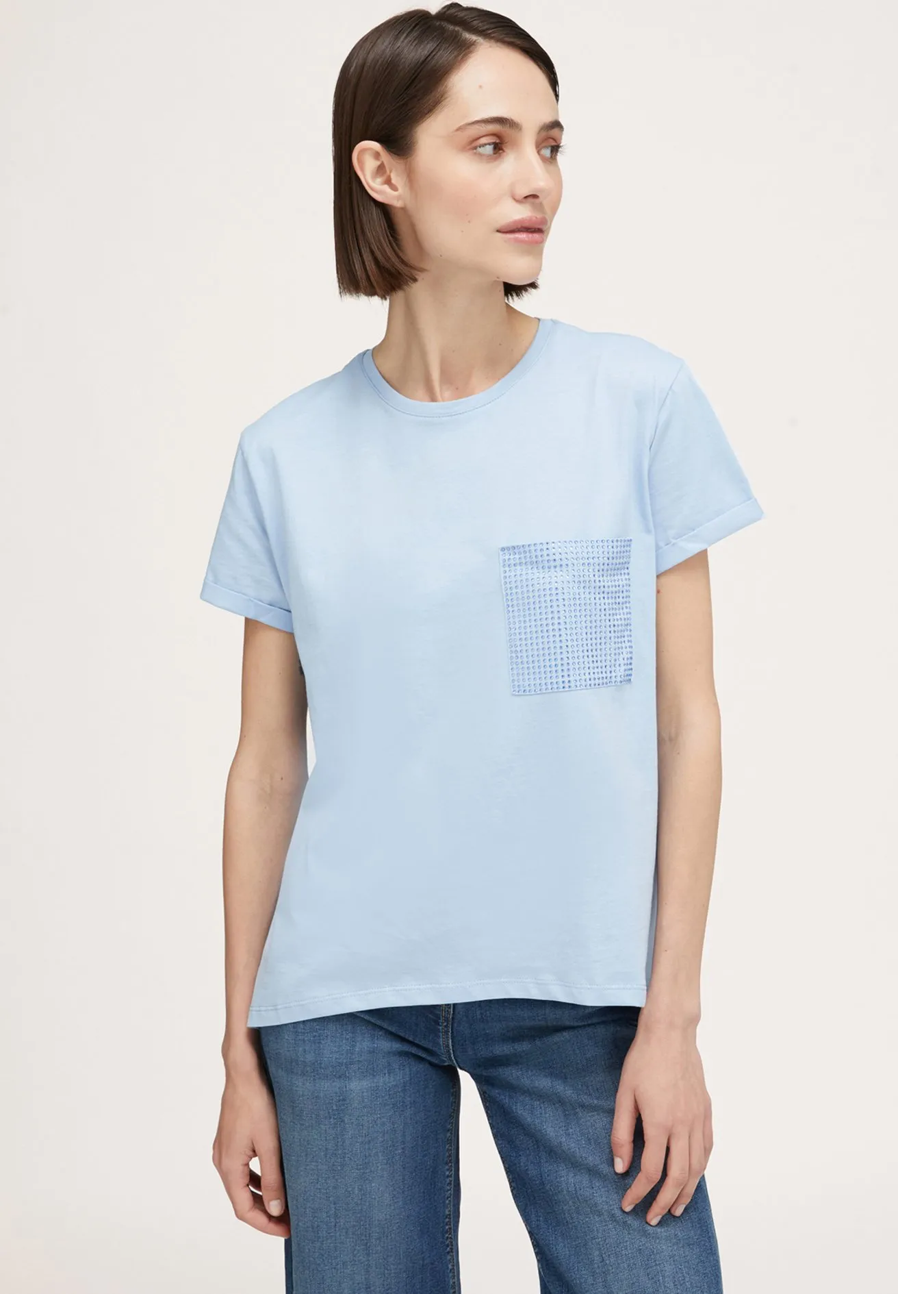 BIMATERICA CON TASCA STRASS - T-shirt con stampa