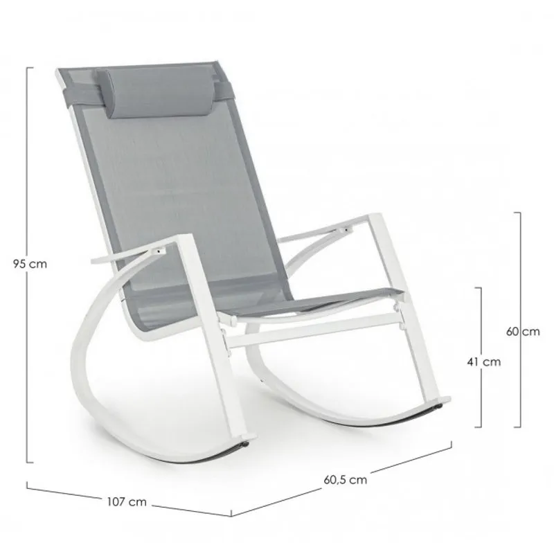 Bizzotto outdoor Poltrona dondolo c-p demid bianco ja16