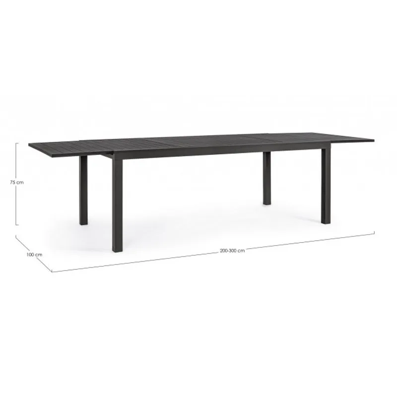Bizzotto outdoor Tavolo allungabile Hilde 200-300x100 antracite lh32