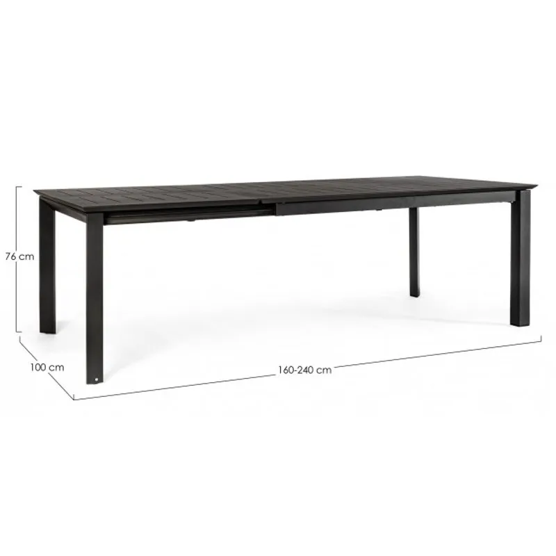 Bizzotto outdoor Tavolo allungabile Konnor 160-240x100 antracite.cx23