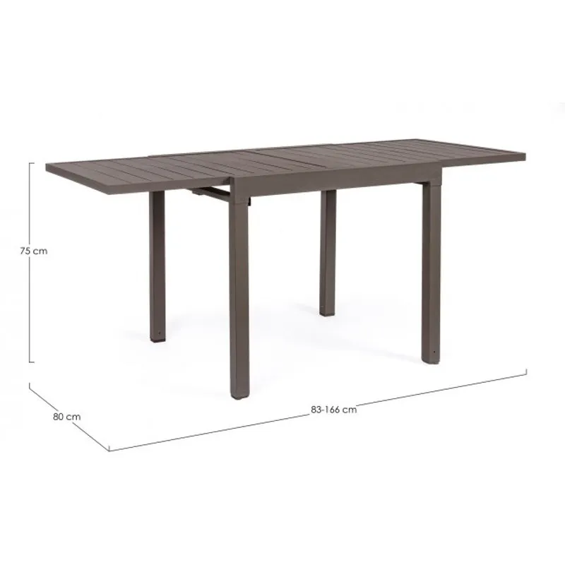 Bizzotto outdoor Tavolo allungabile Pelagius 83-166x80 coffee yk14