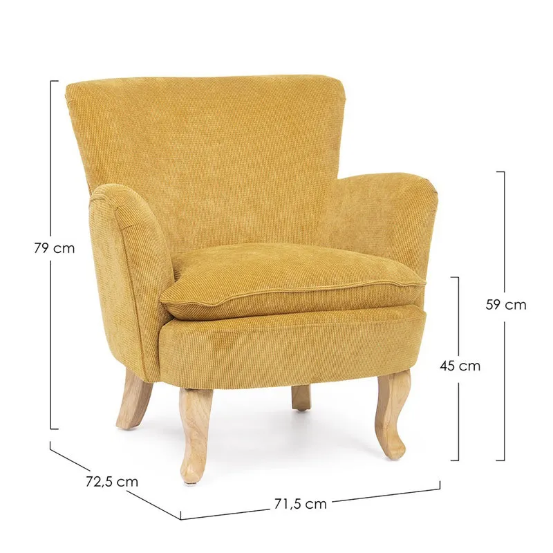 Bizzotto Poltrona Chenille ocra