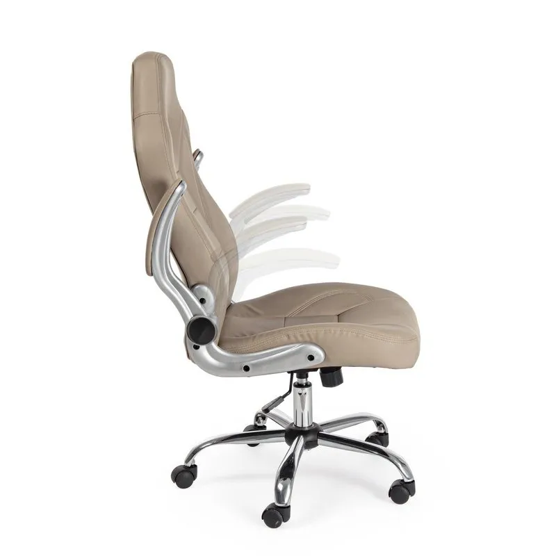 Bizzotto Poltrona ufficio con braccioli Boneville beige