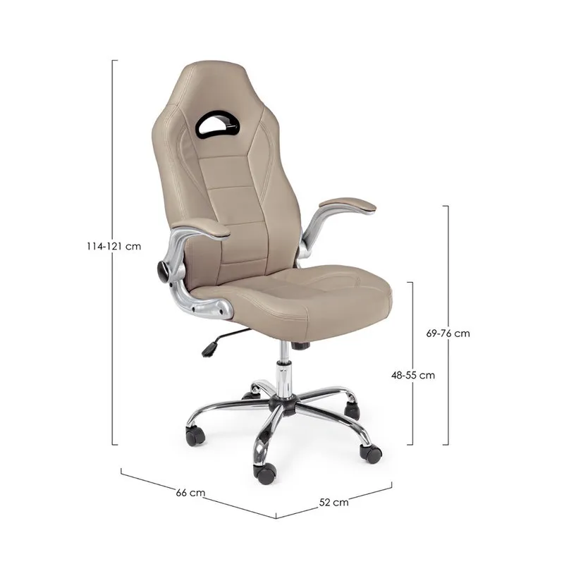 Bizzotto Poltrona ufficio con braccioli Boneville beige