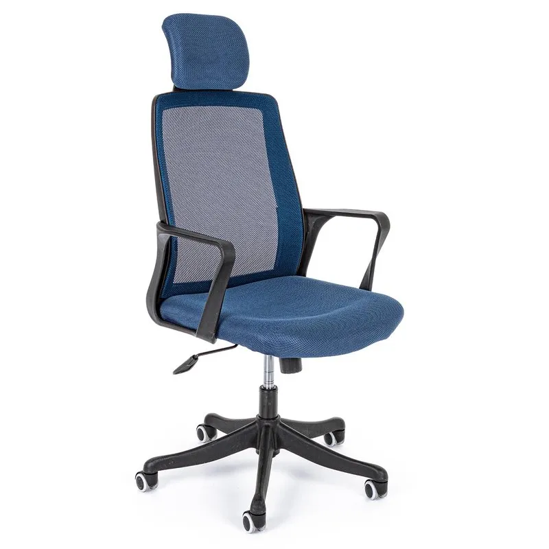 Bizzotto Sedia ufficio con bracciolo Laurent blu