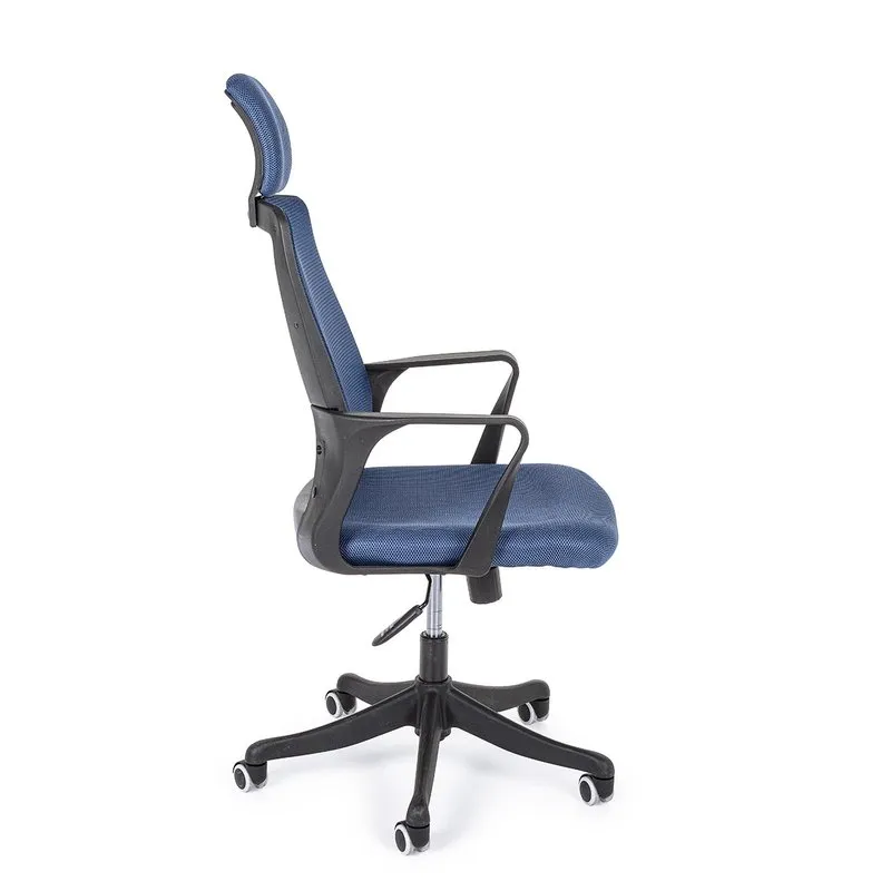 Bizzotto Sedia ufficio con bracciolo Laurent blu
