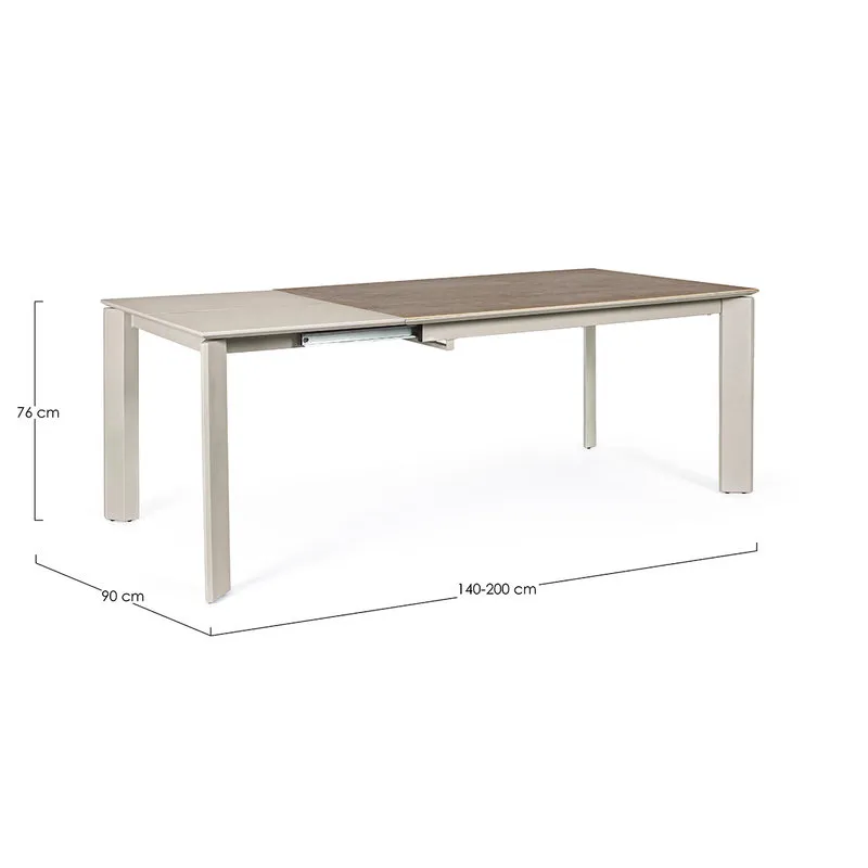 Bizzotto Tavolo allungabile Briva grigio-tortora 140-200x90