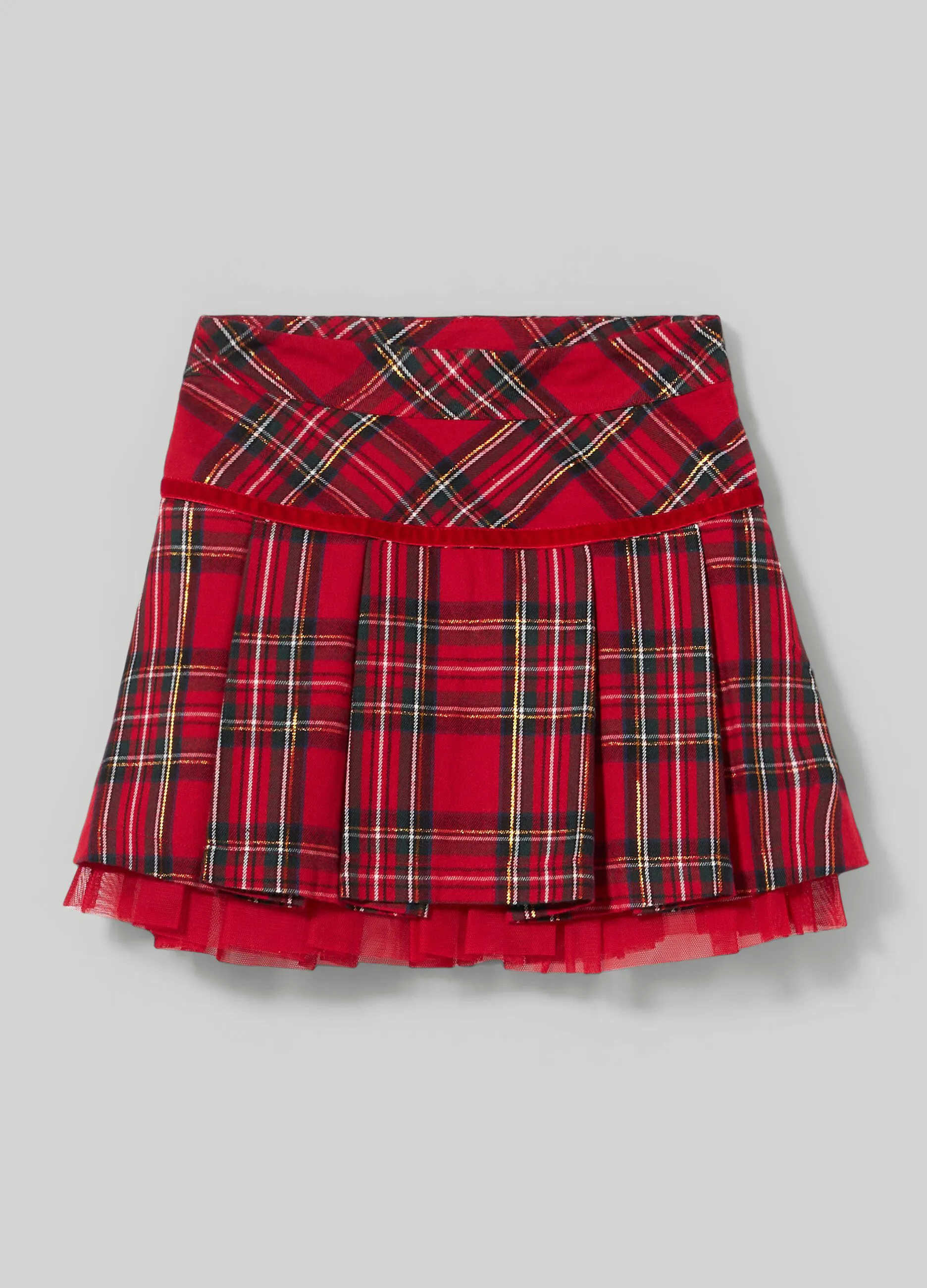 BLUKIDS  Gonna in misto cotone check bambina