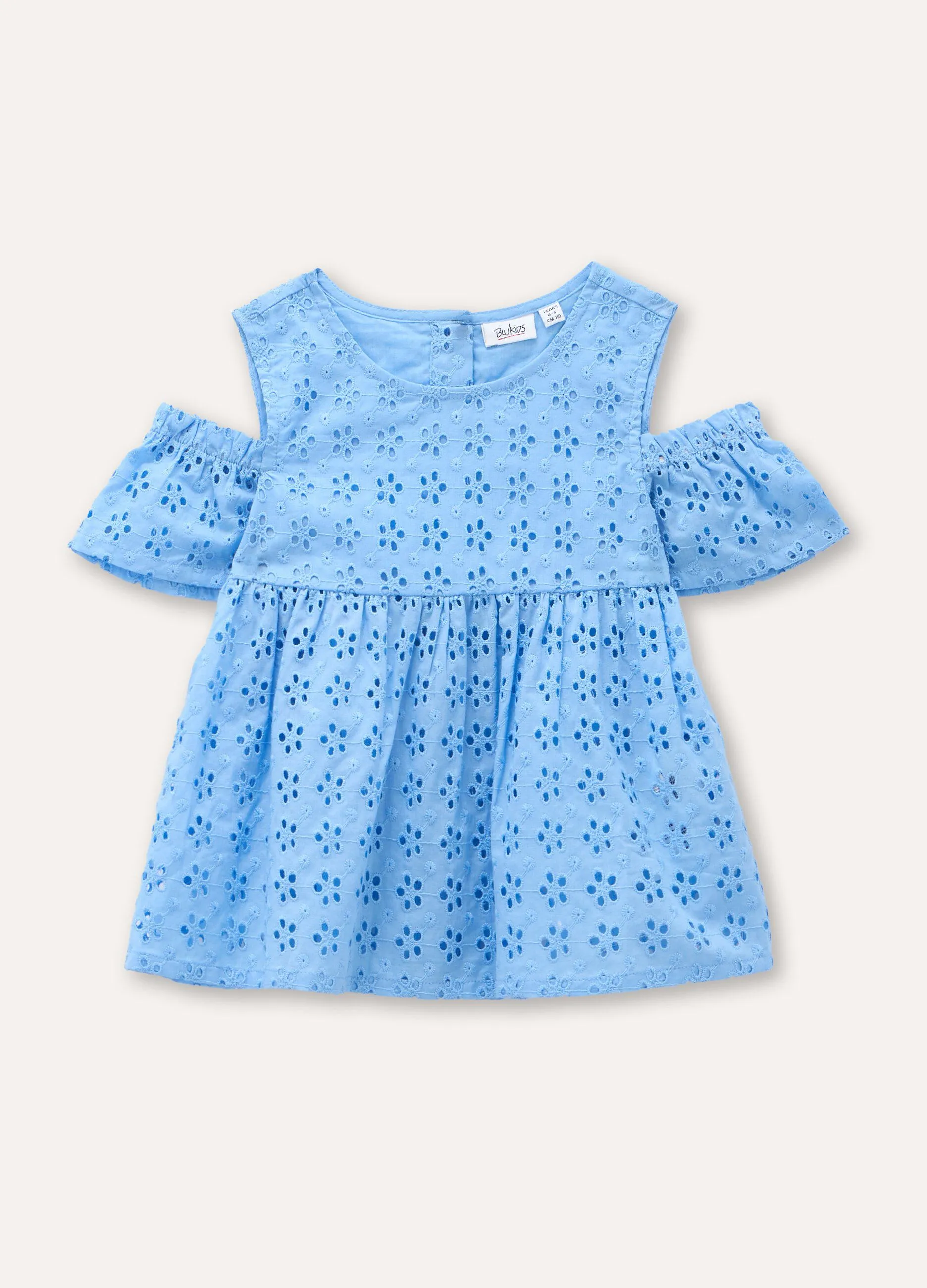 Blusa in puro cotone sangallo bambina