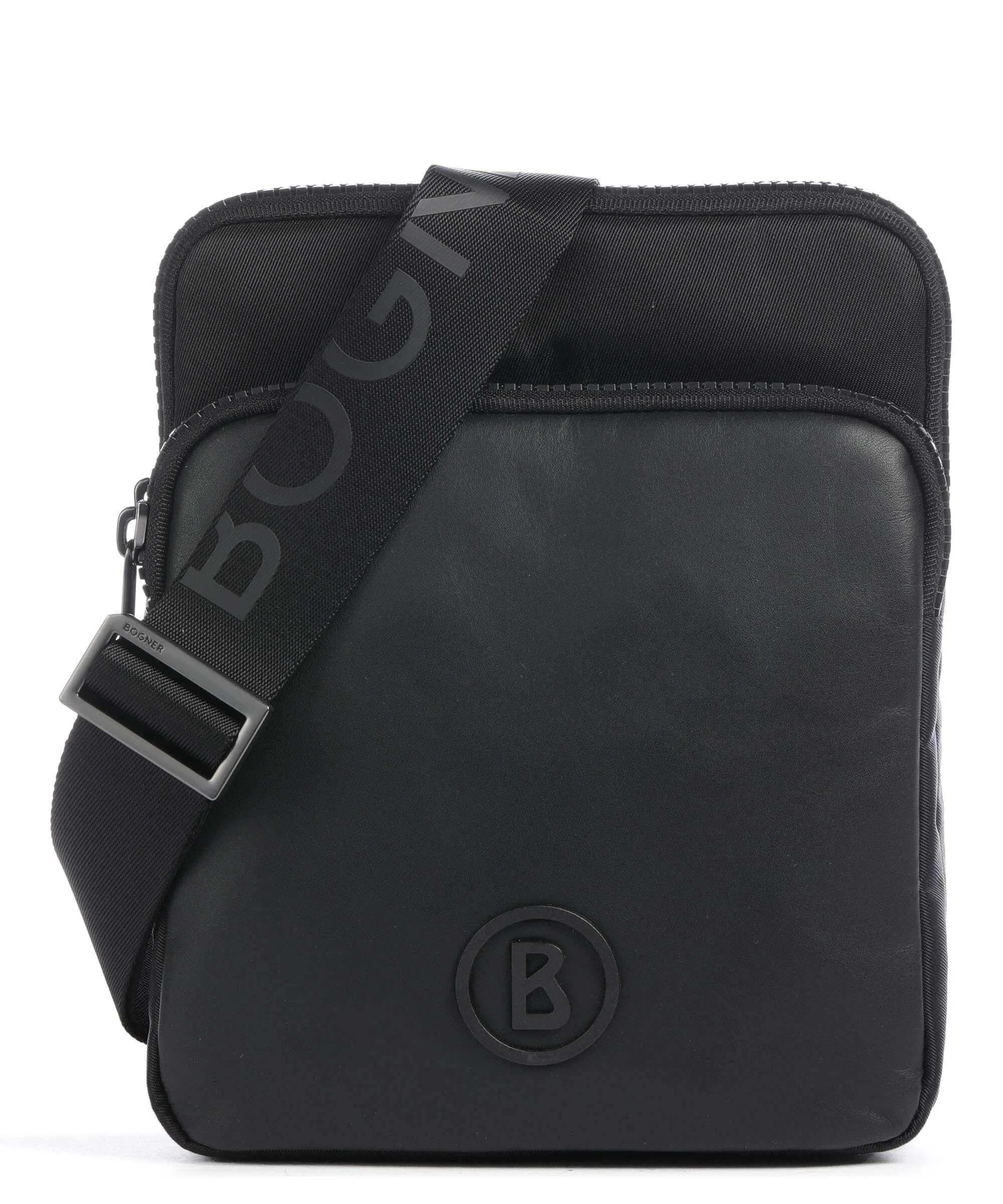  Bogner Nax Frank Borsa a tracolla nylon, pelle a grana fine nero  