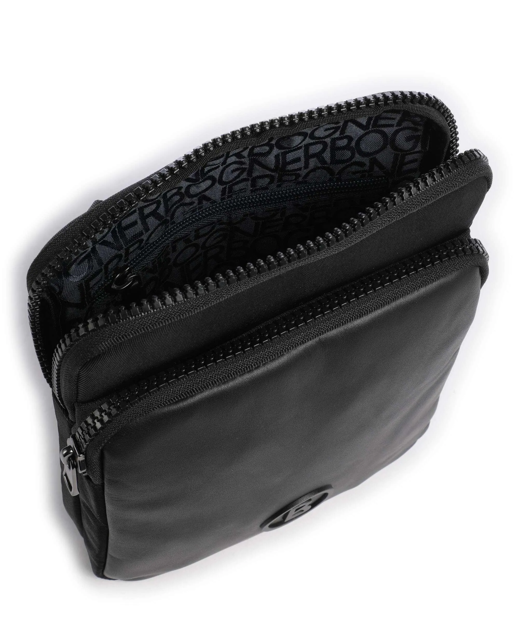 Bogner Nax Frank Borsa a tracolla nylon, pelle a grana fine nero  
