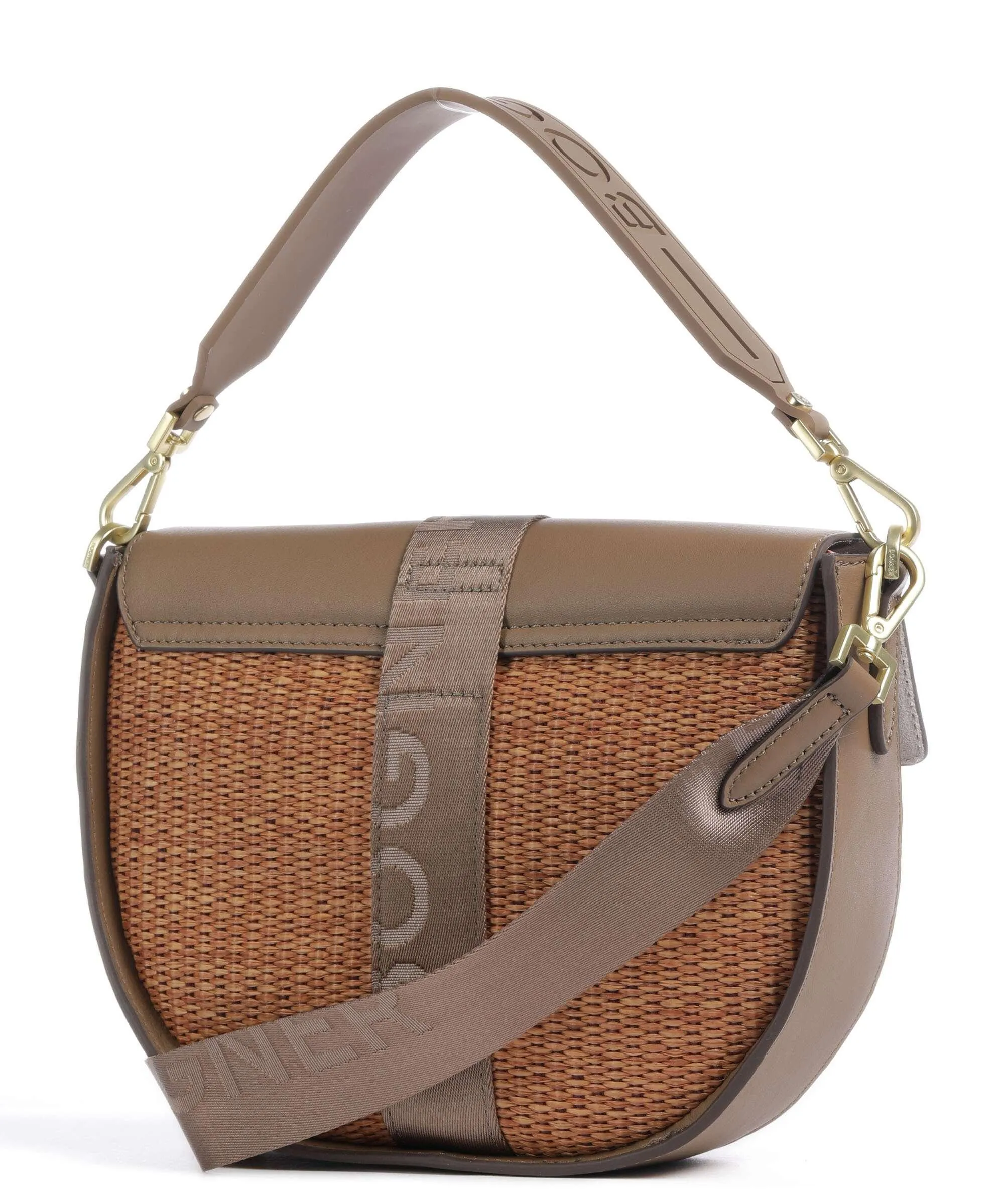  Bogner Zuoz Rafia Cassy Borsa a spalla pelle di vacchetta finemente grana, libro marrone  