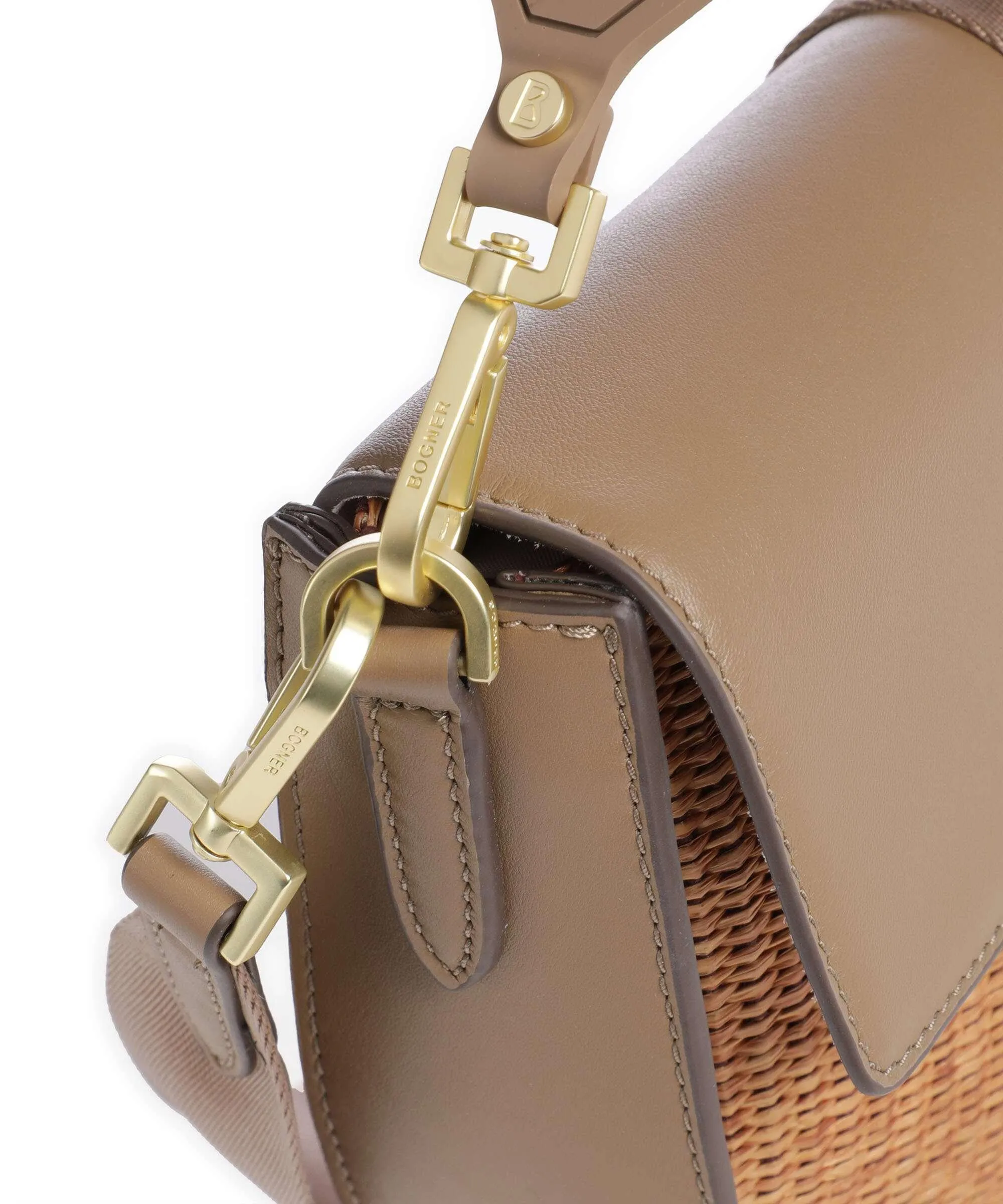  Bogner Zuoz Rafia Cassy Borsa a spalla pelle di vacchetta finemente grana, libro marrone  