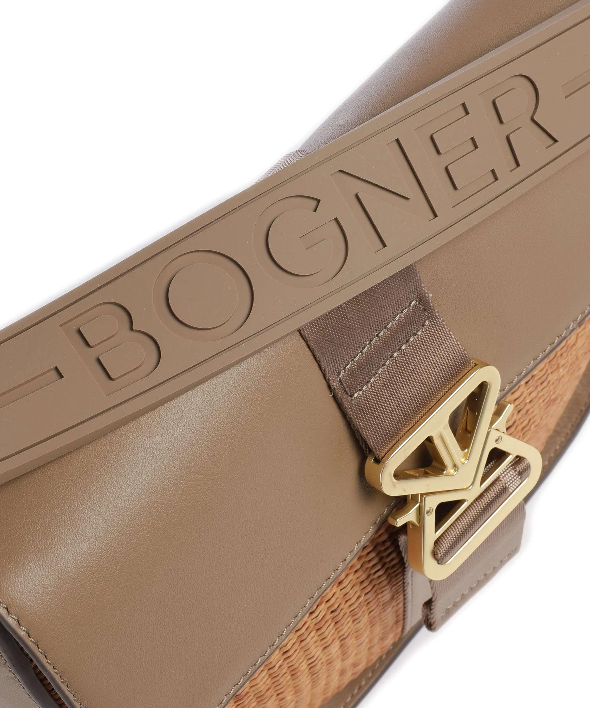  Bogner Zuoz Rafia Cassy Borsa a spalla pelle di vacchetta finemente grana, libro marrone  