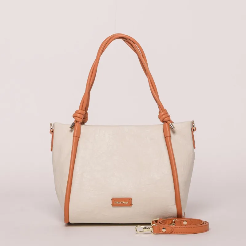 BORSA A BRACCIO CON CONTRASTO PANNA