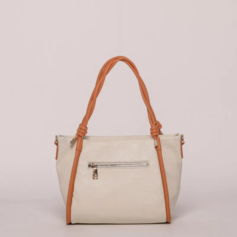 BORSA A BRACCIO CON CONTRASTO PANNA