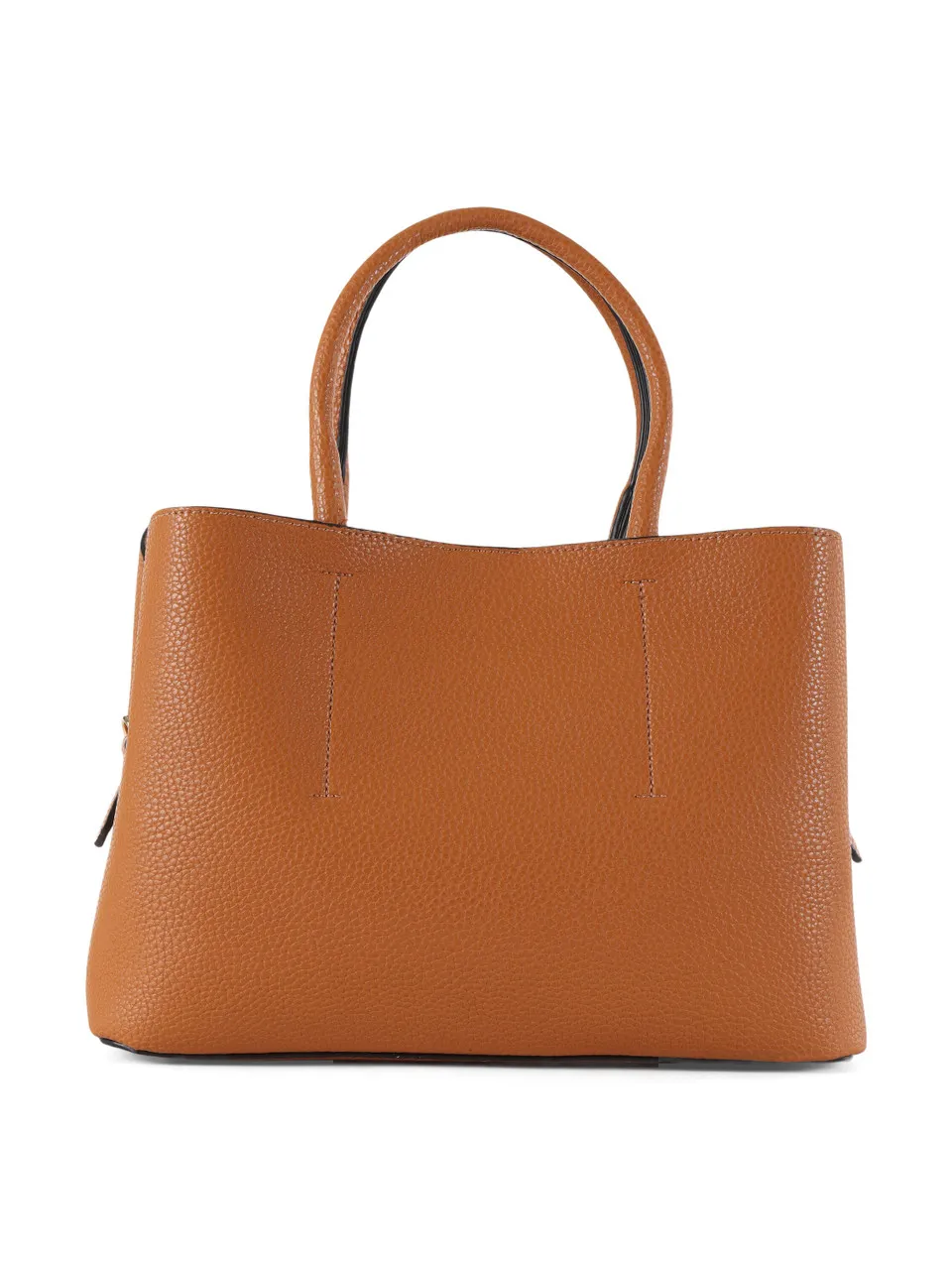 Borsa a mano effetto martellato con placca logo