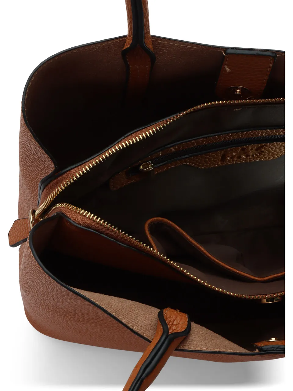 Borsa a mano effetto martellato con placca logo