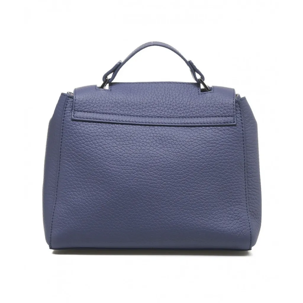 Borsa a mano in nappa Sveva Soft Small blu