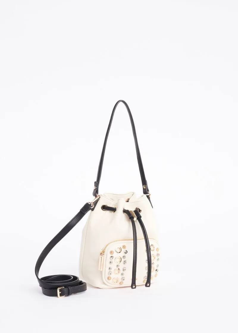 Borsa a secchiello con tasca