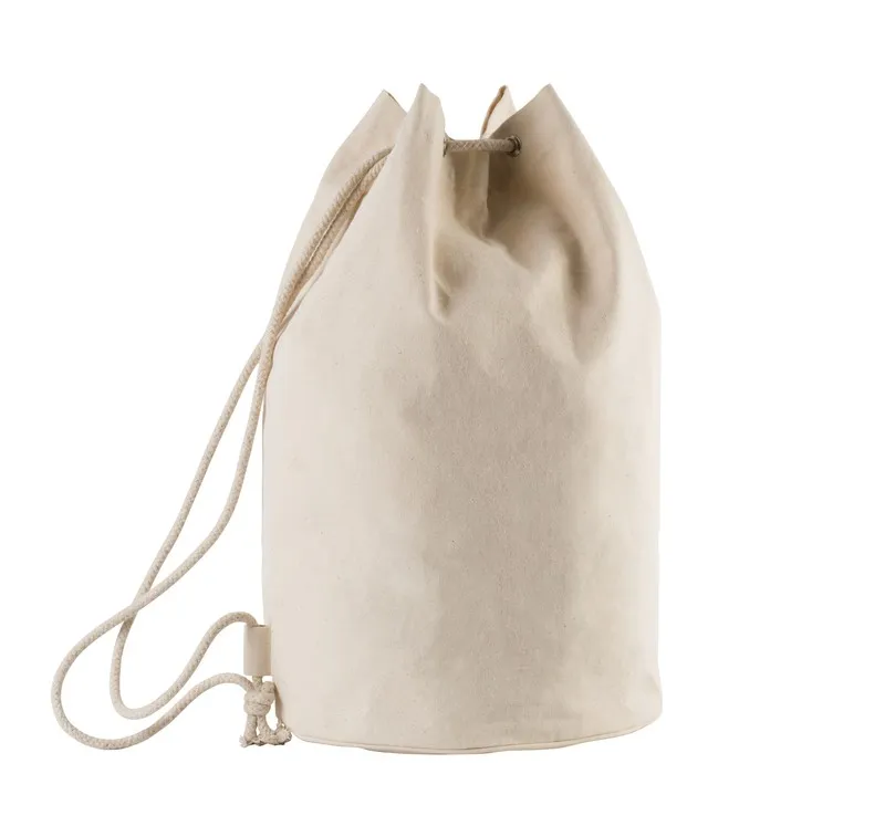 Borsa con coulisse in cotone blu scuro